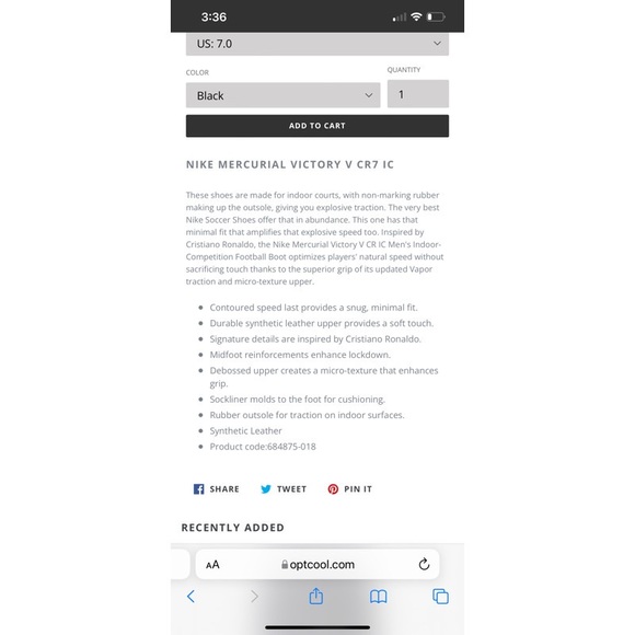 🌸✨Nike Men’s Mercurial Victory CR 7 Indoor Soccer Shoes Size 10.5 - Picture 15 of 15